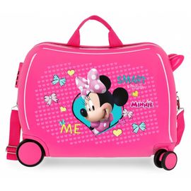 JOUMMA BAGS - Detský cestovný kufor na kolieskach / odrážadlo MINNIE MOUSE Pink, 34L, 22398E1