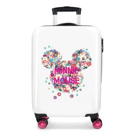 JOUMMA BAGS - Luxusný detský ABS cestovný kufor MINNIE MOUSE Flowers Fuchsia, 55x38x20cm, 34L, 3051721