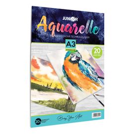JUNIOR - Blok na skicovanie a maľbu Aquarelle A3 20-listový, 180g/m2