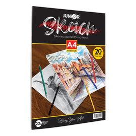 JUNIOR - Blok na skicovanie Sketch A4 20-listový, 110g/m2