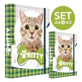 JUNIOR - Box na zošity SET A4 + A5 Jumbo Kitty