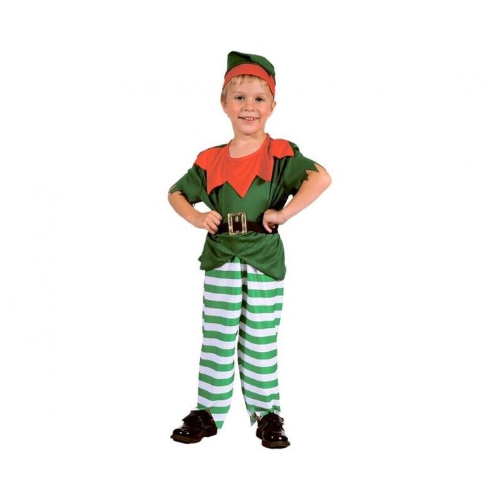 JUNIOR - Detský kostým Elf (tričko, nohavice, opasok, čiapka), veľkosť 92/104 cm