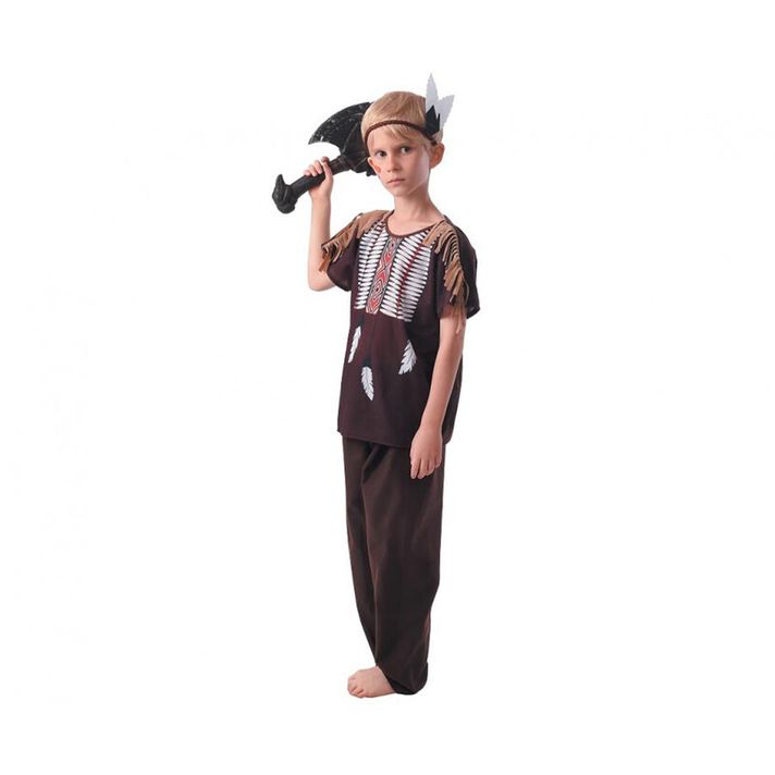 JUNIOR - Detský kostým Indián (čelenka, tričko, nohavice), veľkosť 120/130 cm