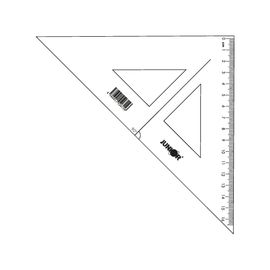 JUNIOR - Pravítko trojuholník s ryskou 16 cm, transparentné voľne balené