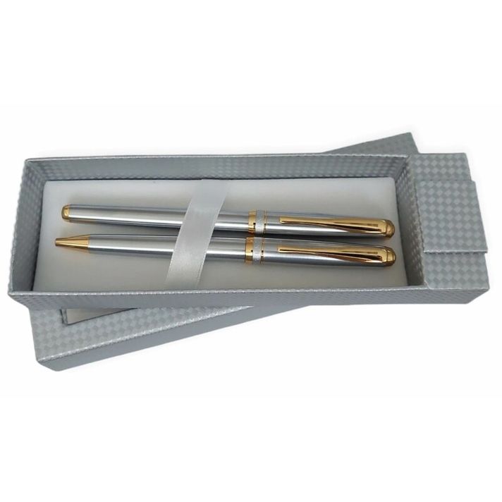 JUNIOR - Sada W 995 B+F strieborná / zlatá, Guľôčkové pero + Plniace pero