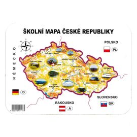 JUNIOR - Školská papierová mapa ČR šablóna geografická