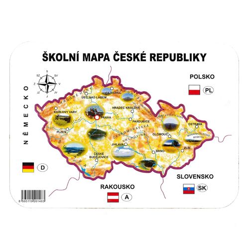 JUNIOR - Školská papierová mapa ČR šablóna geografická