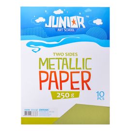 JUNIOR-ST - Dekoračný papier A4 Metallic svetlo-zelený 250 g, sada 10 ks