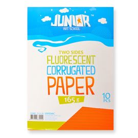 JUNIOR-ST - Dekoračný papier A4 Neon oranžový vlnkový 165 g, sada 10 ks