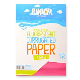 JUNIOR-ST - Dekoračný papier A4 Neon ružový vlnkový 165 g, sada 10 ks