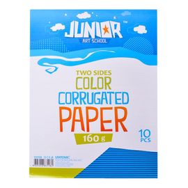 JUNIOR-ST - Dekoračný papier A4 vlnkový modrý 160 g, sada 10 ks