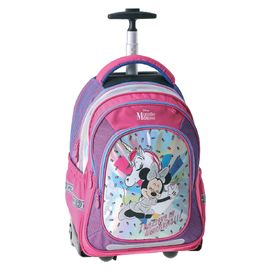 JUNIOR-ST - Školský batoh na kolieskach Trolley Minnie Mouse, Belive in unicorn