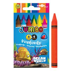 JUNIOR - Voskovky Ocean World trojhranné JUMBO 12 ks