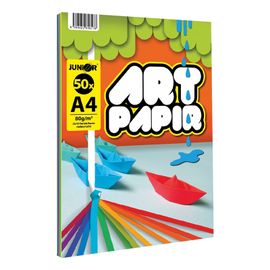 JUNIOR - Zložka farebného papiera A4 - ART PAPIR 50 listov /10 farieb, 80g/m2