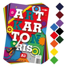 JUNIOR - Zložka farebného papiera - výkres ART CARTON RIS A3 250g (50 ks) mix 10 farieb/x5