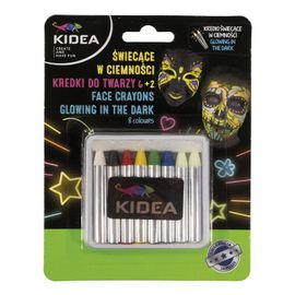 KIDEA - Farbičky na tvár 6 ks + fosforeskujúce 2 ks (sada)