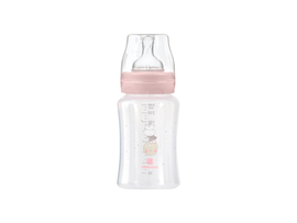 KIKKABOO - Dojčenská fľaša 240ml 3m+ Hippo Dreams Pink
