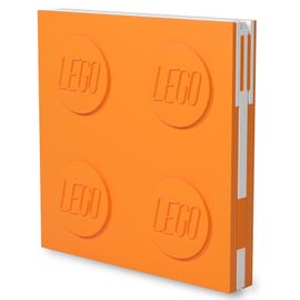 LEGO BAGS - Zápisník s gélovým perom ako klipom - oranžový