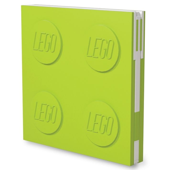 LEGO BAGS - Zápisník s gélovým perom ako klipom - svetlo zelený