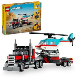 LEGO -  Creator 3 v 1 31146 Nákladiak s plochou korbou a helikoptérou