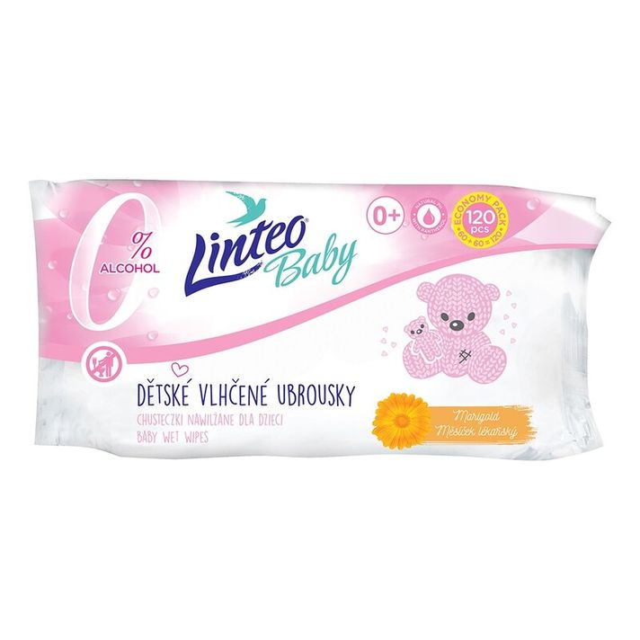 LINTEO - Detské vlhčené obrúsky Baby 120 ks Soft and cream
