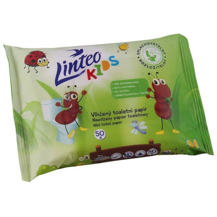 LINTEO - Dětský vlhčený toaletný papier KIDS 50ks