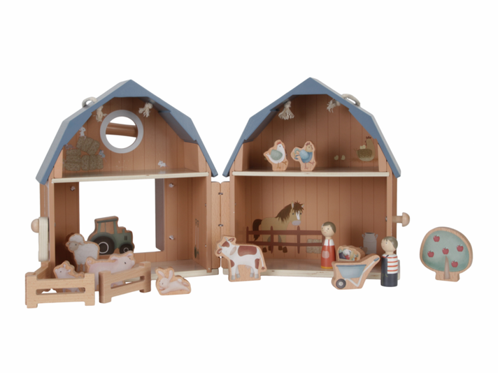 LITTLE DUTCH - Domček pre bábiky drevený prenosný Farma