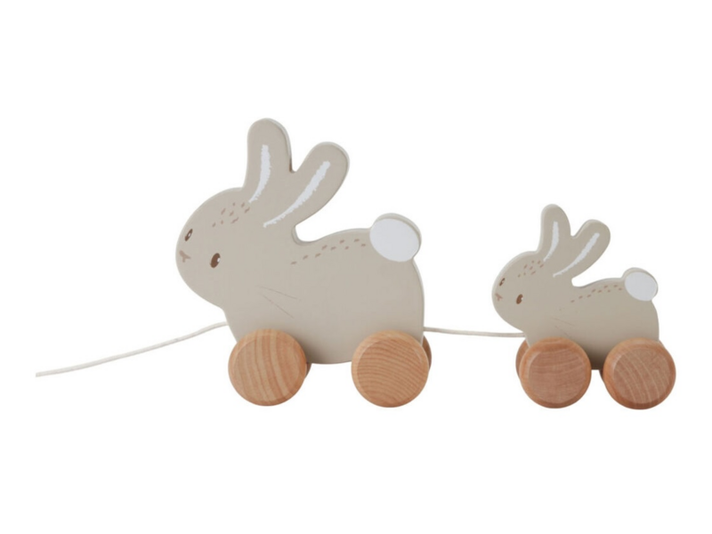 LITTLE DUTCH - Ťahacie králiky drevené Baby Bunny