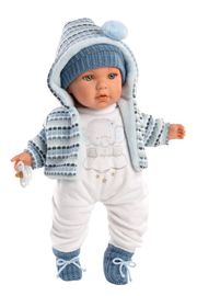 LLORENS - 42405 BABY ENZO - realistická bábika so zvukmi a mäkkým látkovým telom - 42 cm