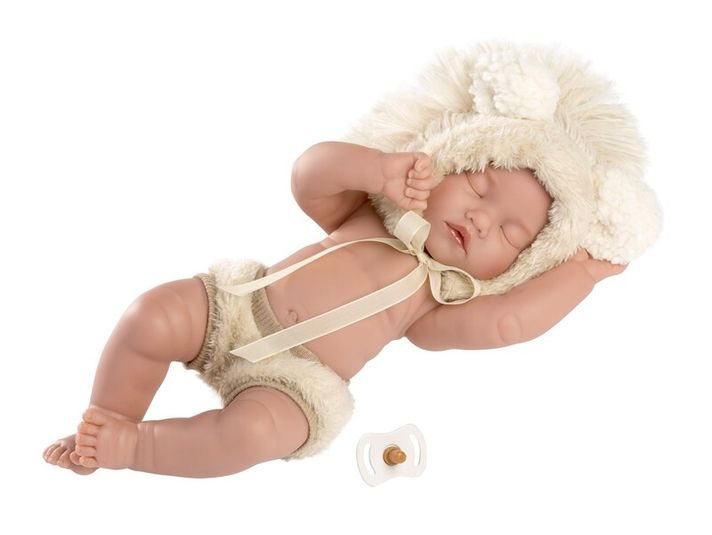 LLORENS - 63203 NEW BORN CHLAPČEK - spiaca realistická bábika s celovinylovým telom