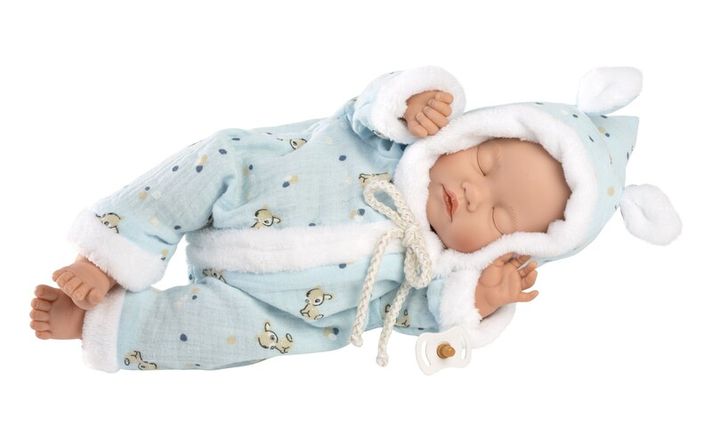 LLORENS - 63301 LITTLE BABY - spiaca realistická bábika bábätko s mäkkým látkovým telom - 32