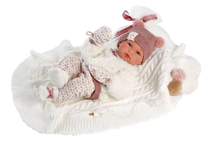 LLORENS - 63576 NEW BORN DIEVČATKO- realistická bábika bábätko s celovinylovým telom- 35 c