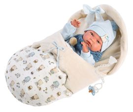 LLORENS - 73885 NEW BORN CHLAPČEK - realistická bábika bábätko s celovinylovým telom - 40