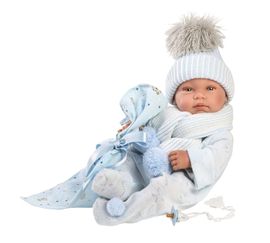 LLORENS - 84337 NEW BORN CHLAPČEK - realistická bábika bábätko s celovinylovým telom - 43