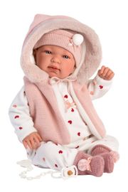 LLORENS - 84440 NEW BORN - realistická bábika bábätko so zvukom a mäkkým látkovým telom 44cm