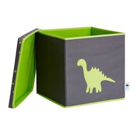 LOVE IT STORE IT - &Uacute;ložn&yacute; box na hračky s krytom - &scaron;ed&yacute;, zelen&yacute; dinosaurus