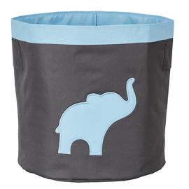 LOVE IT STORE IT - Veľký úložný box na hračky, okrúhly - šedý, modrý slon