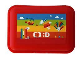 MAC TOYS - Dečko desiatový box s priehradkou červený