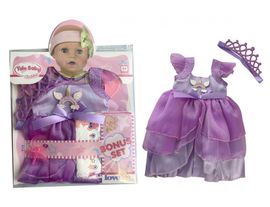 MAC TOYS - Fialové šaty s korunkou pre bábiku 40 - 43 cm