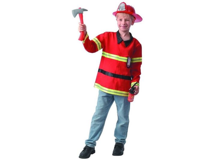 MADE - Karnevalový kostým - hasič, 120-130 cm