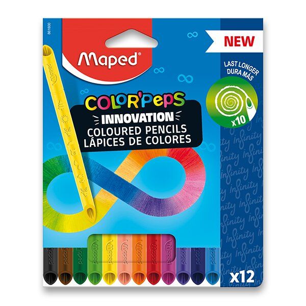 MAPED - Pastelky bezdrevné - COLOR`PEPS INFINITY 12 farieb