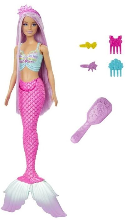 MATTEL - Barbie Rozprávková bábika s dlhými vlasmi - morská panna