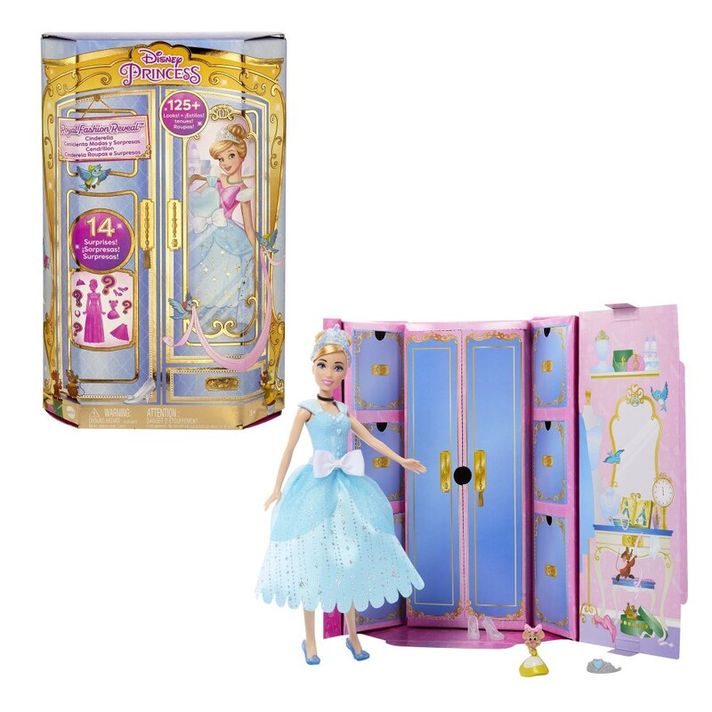 MATTEL - Princess bábika s kráľovskými šatmi a doplnkami - popoluška