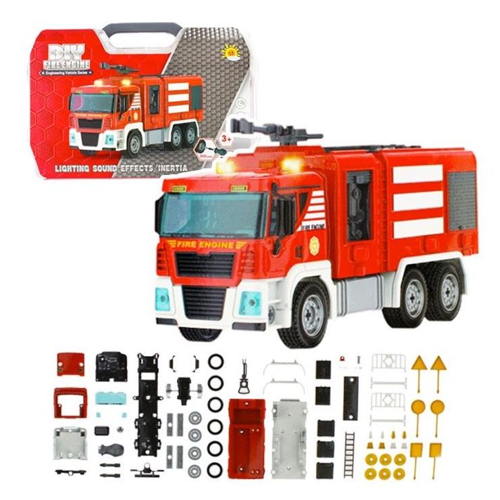 MEGA CREATIVE - Auto hasičské v kufríku stavebnica šróbovacia