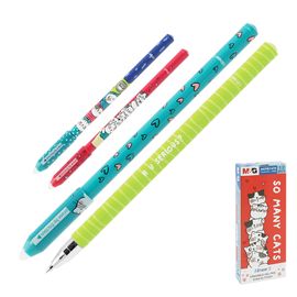 M&G - Roller gélový/gumovací iErase So Many Cats Pencil 0.5 mm, modrý