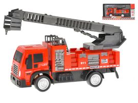 MIKRO TRADING - Auto hasiči 20,5cm na zotrvačník výsuvný a otočný rebrík v krabičke