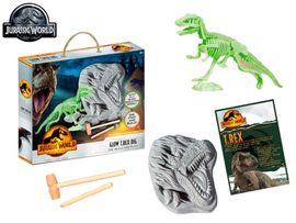 MIKRO TRADING - Jurský svet sada vytesaj si kostru dinosaura T-Rex svietiacu v tme s doplnkami v krabičke