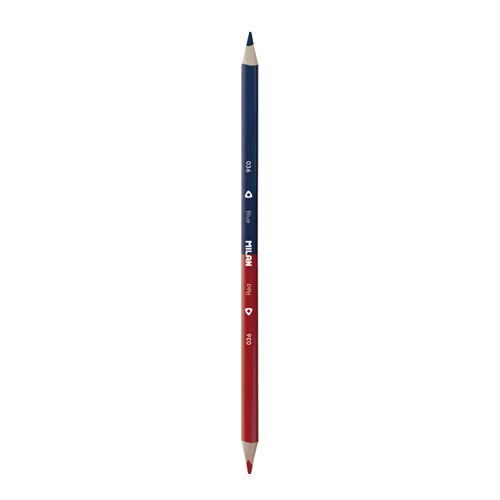 MILAN - Ceruzka obojstranná MILAN, trojhranná červeno-modrá