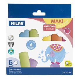 MILAN - Krieda guľatá farebná bezprašná Maxi 6 ks - bliester
