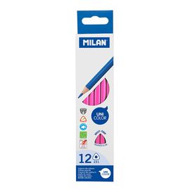 MILAN - Pastelky Ergo Grip trojhranné 12 ks, Pink